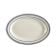 CAC China BLU-14 Blue Line 12.5" American White Ceramic Rolled Edge Oval Platter