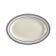 CAC China BLU-41 Blue Line 13.5" American White Ceramic Rolled Edge Oval Platter