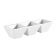 CAC China CN-3T9 Super White Porcelain 4 Oz. 3-Compartment Divided Side Dish Platter