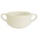 CAC China GAD-46 Garden State Collection 6" x 4 1/4" Wide Round 2 1/4" Tall 6 oz Capacity Embossed Porcelain Bone White Stackable Bouillon Cup With 2 Handles