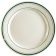 CAC China GS-7 Greenbrier Collection 7 1/8" Diameter Round 3/4" Tall Rolled Edge Stoneware Ceramic Green Band / American White Plate