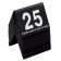 Cal-Mil 234-13 Black/White Double-Sided Number Tents 1-25 - 3 1/2" x 3"