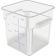 Carlisle 11953AF07 Squares Clear Polycarbonate Food Storage Container with Purple Print - 8 Quart Capacity