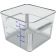 Carlisle 1195407 Squares Clear Polycarbonate Food Storage Container with Blue Print - 12 Quart Capacity