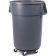 Carlisle 34114423 Gray 44 Gallon Round Polyethylene Bronco Waste Container With Handles And Black Twist-To-Lock Dolly