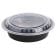 Carry Boss RSL-923 Black Polypropylene 24 Ounce Round Food Take-Out Container with Clear Lid - 7.25" Diameter
