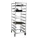 Carter-Hoffmann O1610 Standard-Width 70" Tall x 26 1/2" Wide x 30" Deep 10-Pan Capacity Open-Side End-Loading Aluminum Utility Rack For Oval Trays With Fixed Angle Slides