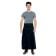Chef Approved 167607BA2BK Black 30" x 34" Poly-Cotton Bistro Waist Apron With Pockets