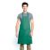 Chef Approved 167BAADJKG Kelly Green 32" x 28" Full Length Bib Apron With Adjustable Neck And Pockets