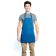Chef Approved 167BAFHBL Blue 25" x 28" Poly-Cotton Mid Length Bib Apron With Pockets