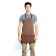 Chef Approved 167BAFHBR Brown 25" x 28" Poly-Cotton Mid Length Bib Apron With Pockets
