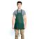 Chef Approved 167BAFHHG Hunter Green 25" x 28" Poly-Cotton Mid Length Bib Apron With Pockets