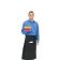 Chef Revival 607BA-BK Long Black Poly-Cotton Crew Bistro Apron with Side Pocket - One Size