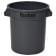 Continental 1001GY Gray 10-Gallon Capacity 15 3/4" Diameter Round Huskee Waste Receptacle Without Lid