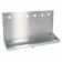 Micro Matic DP-322ELD-6 24" Louvered Stainless Steel Wall Mount Drip Tray Trough With 6 Pre-Drilled Faucet Holes And 1/2" NPT Drain