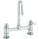 Equip by T&S Brass 5F-8DLX03 Deck-Mount 11 7/8" High 3" Rigid Gooseneck 8" Center ADA Compliant Faucet With Polished Chrome-Plated Solid Brass Spout And 2 Color-Coded Lever Handles