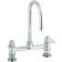 Equip by T&S Brass 5F-8DLX05 Deck-Mount 14" High 5 1/2" Swivel Gooseneck 8" Center ADA Compliant Faucet With Polished Chrome-Plated Solid Brass Spout And 2 Color-Coded Lever Handles