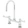 Equip by T&S Brass 5F-8DWS05 Deck-Mount 14" High 5 1/2" Swivel Gooseneck 8" Center ADA Compliant Faucet With Polished Chrome-Plated Solid Brass Spout And 4" Wrist Action Handles