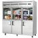 Everest Refrigeration EGSH6 74.75 Inch Three Section Three Glass And Three Solid Half Door Upright Reach-In Refrigerator 71 Cubic Feet