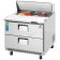 Everest Refrigeration EPBNSR2-D2 35.625 Inch One Section Two Drawer Back Mount Sandwich Prep Table 10 Cubic Feet