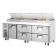 Everest Refrigeration EPPR3-D4 93.125 Inch Three Section One Door And Four Drawer Side Mount Pizza Prep Table 30 Cubic Feet