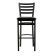 Black Textured Finish Aluminum Ladder Back Bar Height Chair with Black Padded Seat
