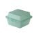 GET Enterprises EC-08-1-JA Jade Green 4-3/4" x 4-3/4" x 3-1/4" Customizable 1-Compartment Reusable Polypropylene Eco-Takeouts To Go Food Container With Leak-Resistant Snap-Closure