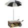 Gold Medal 8080NS Countertop 40-Dog/30-Bun Capacity 29 1/4" Wide Stainless Steel Mini Cart/Hot Dog Steamer Merchandiser With Umbrella And 2 Condiment Compartments, 120V 1200 Watts