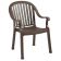 Grosfillex US496537 Colombo Bronze Mist Stacking Resin Armchair