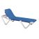 Grosfillex 99101006 / US910106 Nautical White / Blue Stacking Adjustable Resin Sling Chaise
