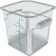 Carlisle 1195107 Squares Clear Polycarbonate Food Storage Container with Green Print - 4 Quart Capacity