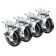 Krowne 28-113S 5" Wheel 2 3/8" x 3 5/8" Swivel Plate Casters With Brakes, 220 lb Load Capacity Per Caster