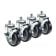 Krowne 28-147S 5" Wheel 1" Threaded Stem Swivel Casters With Brakes, 3/4" 10 Thread Size, 500 LB Load Capacity Per Caster