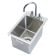 Krowne HS-1419 12" Wide Drop-In Stainless Steel Hand Sink with Gooseneck Faucet and 10" Deep Bowl, Drain Included