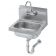 Krowne HS-4 Wall Mount 16" Wide Standard Stainless Steel Hand Sink With Overflow And P-Trap, 4" OC Splash Mount Low-Lead Faucet And 6" Deep Bowl