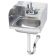 Krowne HS-5 Wall Mount 16" Wide Stainless Steel Hand Sink With Side Splashes On Left And Right And P-Trap, 4" OC Splash Mount Low-Lead Faucet And 6" Deep Bowl