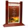 Menu Solutions WFT4S-B_MAHOGANY Flip Top 5" x 7" Mahogany Colored Wood Table Tent With Nickel Rings And 4-Sided Angled Base