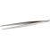 Mercer Culinary M35130 9 3/8" Straight Style Hardened Stainless Steel Precision Plating Tongs With Serrated Tips