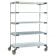 Metro 5X337EGX3 36" x 18" Antimicrobial Polymer MetroMax i 5 Tier Mobile Shelving Unit, 4 Open Grid And 1 Solid Shelf