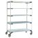 Metro 5X557EGX3 48" x 24" Antimicrobial Polymer MetroMax i 5 Tier Mobile Shelving Unit, 4 Open Grid And 1 Solid Shelf