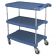 Metro MY1627-34BU 32" myCart Series Utility Cart, 3 Antimicrobial Blue Shelves And Chrome Plated Posts