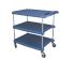 Metro MY2030-34BU 34" myCart Series Utility Cart, 3 Antimicrobial Blue Shelves And Chrome Plated Posts