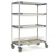 Metro PR48VX3-XDR MetroMax i Mobile 4-Shelf With 2 Drop-In 48" Wide x 24" Deep Drying Rack Unit With Drip Tray And 63" Mobile Posts With 5" Casters And Microban Antimicrobial Protection