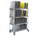 Metro PR48VX4 MetroMax i Mobile 4-Shelf 48" Wide x 24" Deep Basic Drying Rack Unit With 63" Mobile Posts With 5" Casters And Microban Antimicrobial Protection