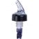 Winco PPA-113 1.125 oz. Clear Spout / Purple Tail Measured Liquor Pourer with Collar - 12/Pack