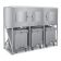 Scotsman ICS-3 90" Wide 3 Bay 1800 lb Storage Capacity Stainless Steel Ice Express System With 3 Polyethylene Ice Carts