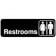 Winco SGN-313 Black and White Unisex Restrooms Sign 9" x 3"
