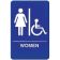 Winco SGN-651B Handicap Accessible Women's Restroom Sign - Blue and White, 9" x 6"