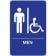 Winco SGN-652B Handicap Accessible Men's Restroom Sign - Blue and White, 9" x 6"