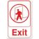 Winco SGN-681W Exit Sign - Red and White, 9" x 6"